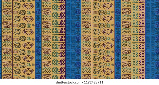 Tribal pattern vector with seamless egyptian symbol ancient style. Vintage illustration background for fashion textile print and wrapping.