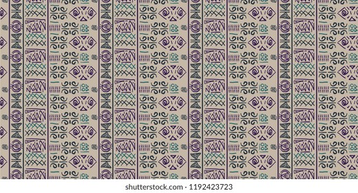 Tribal pattern vector with seamless egyptian symbol ancient style. Vintage illustration background for fashion textile print and wrapping.