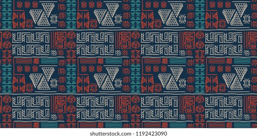 Tribal pattern vector. Seamless ethnic handmade with stripes vector illustration.