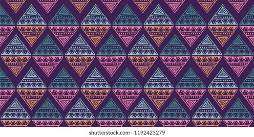 Tribal pattern vector. Seamless ethnic handmade with stripes vector illustration.