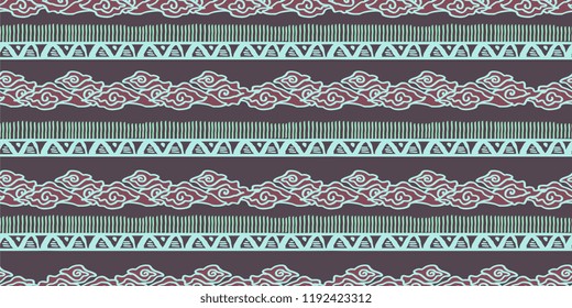 Tribal pattern vector. Seamless ethnic handmade with stripes vector illustration.