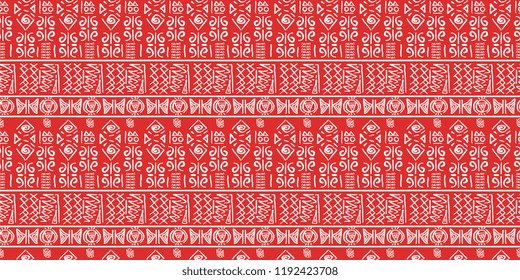 Tribal pattern vector. Seamless ethnic handmade with stripes vector illustration.
