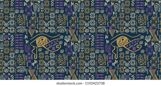 Tribal pattern vector. Seamless ethnic handmade with stripes vector illustration.
