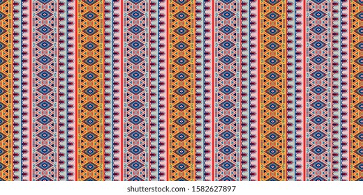 Tribal pattern vector. Seamless ethnic handmade with stripes vector illustration. Background abstract decorative design.