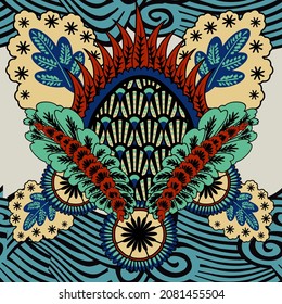 Tribal pattern vector seamless. Vintage  ornament, vector illustration