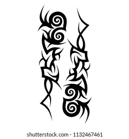 tribal pattern vector tattoo art design, isolated illustration abstract pattern on white background, tattoos art ideas designs – tribal tattoo pattern vector illustration