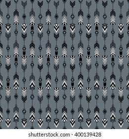 Tribal patterns with line, arrow, feathers, decorative elements, geometric symbols Aztec style. Boho pattern, tribal logo, hipster shapes.