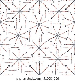 Tribal patterns with line, arrow, feathers, decorative elements, geometric symbols Aztec style.  tribal logo, hipster shapes.