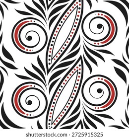 Patrones tribales de diseño sin fisuras con curvas fluidas y acentos vibrantes para un concepto de vibrante vibración tribal dinámica como patrones tribales dinámicos con curvas fluidas y acentos vibrantes perfecto para un diseño cultural enérgico animado en Foto de archivo Concepto y espacio vacío en el lado izquierdo, sin texto --ar 7:2 --tile