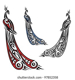 tribal peacock illustration - vectors