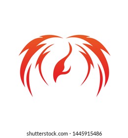 tribal Phoenix bird fire logo Template