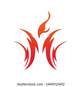 tribal Phoenix bird fire logo Template