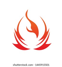 tribal Phoenix bird fire logo Template