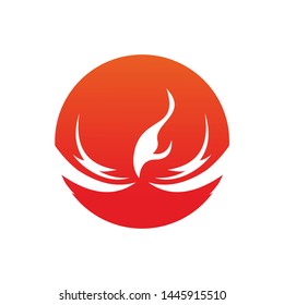 tribal Phoenix bird fire logo Template