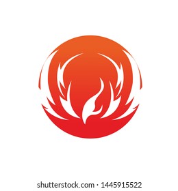 tribal Phoenix bird fire logo Template