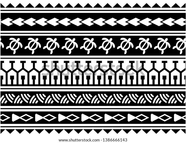 Tribal Polynesian Pattern Tattoo Border Tattoo Stock Vector (Royalty ...