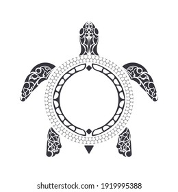 Tribal Polynesian turtle pattern. Maori and Polynesian culture pattern. Isolated. Vector 