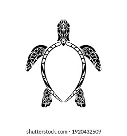 Tribal Polynesian turtle pattern. Maori and Polynesian culture pattern. Isolated. Vector illustration.