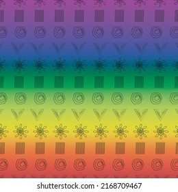 Patrón de arcoiris tribal, bandera LGBT. Fondo de rayas coloridas dibujadas a mano.
