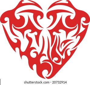Tribal red heart