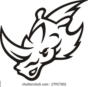 Tribal Rhinoceros vector illustration, great for vehicle graphics, stickers and T-shirt designs. Ready for vinyl cutting.