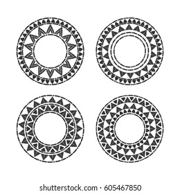 Tribal Round Frames Set Vector African Stock Vector (Royalty Free ...