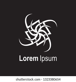 tribal rounded logo on black background