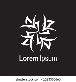 tribal rounded logo on black background