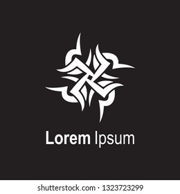 tribal rounded logo on black background