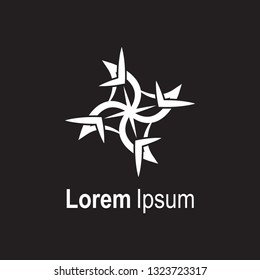 tribal rounded logo on black background