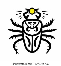 tribal scarab bug and sun
