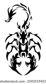 Tribal scorpion tattoo vector illustration