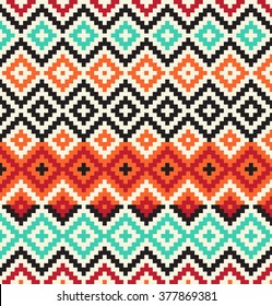 Tribal seamless black and white geometric pattern.