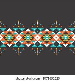 Tribal seamless colorful geometric border pattern. Ethnic vector texture.Traditional ornament.