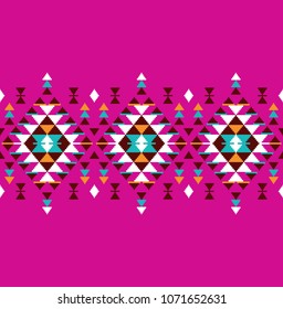 Tribal seamless colorful geometric border pattern. Ethnic vector texture.Traditional ornament.