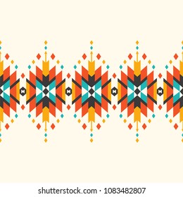 Tribal seamless colorful geometric border pattern. Ethnic vector texture.Traditional ornament.