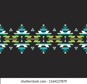 Tribal seamless colorful geometric border pattern. Ethnic vector texture.Traditional ornament.