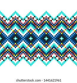 Tribal seamless colorful geometric border pattern. Ethnic vector texture.Traditional ornament.
