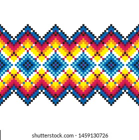 Tribal seamless colorful geometric border. Ethnic vector texture.Traditional ornament.