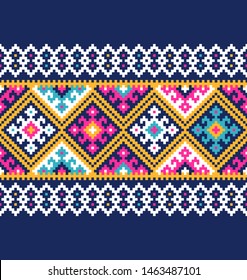 Tribal seamless colorful geometric border pattern. Ethnic vector texture.Traditional ornament.