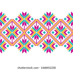 Tribal seamless colorful geometric border pattern. Ethnic vector texture.Traditional ornament.