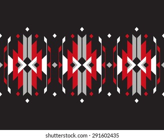 Tribal seamless colorful geometric border pattern.