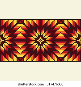 Tribal seamless colorful geometric border pattern.