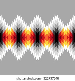 Tribal seamless colorful geometric border pattern.