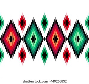 Tribal seamless colorful geometric border pattern. Ethnic vector texture.Traditional ornament.