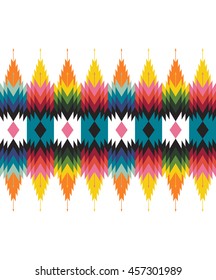 Tribal seamless colorful geometric border pattern. Ethnic vector texture.Traditional ornament.