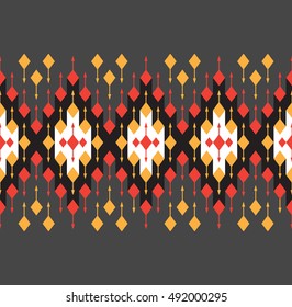 Tribal seamless colorful geometric border pattern. Ethnic vector texture.Traditional ornament.