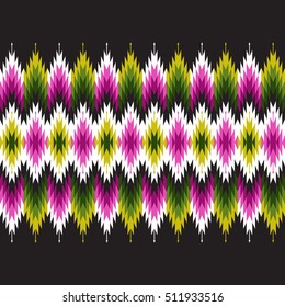 Tribal seamless colorful geometric border. Ethnic vector texture.Traditional ornament.