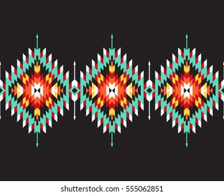 Tribal seamless colorful geometric border pattern. Ethnic vector texture.Traditional ornament.