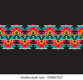 Tribal seamless colorful geometric border pattern. Ethnic vector texture.Traditional ornament.